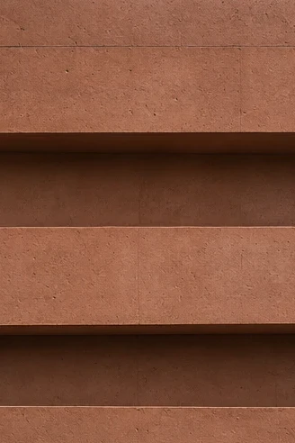 Layered horizontal bands of a concrete facade