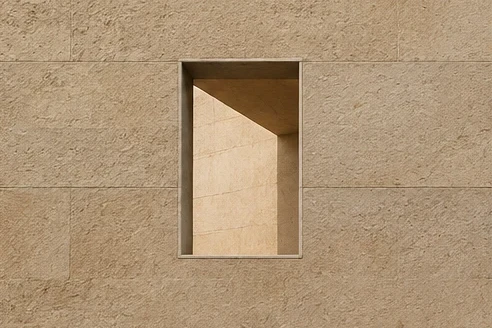 Geometric opening in a concrete building
